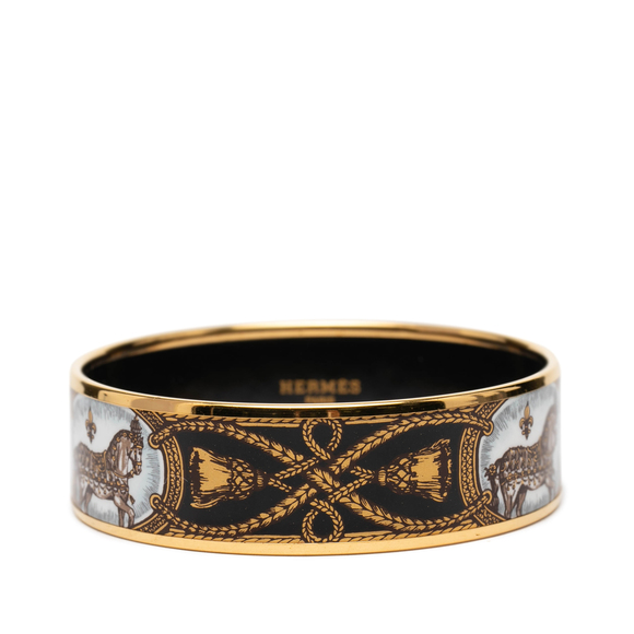 Pre-Loved Hermes Wide Enamel Grand Apparat Bracelet 70